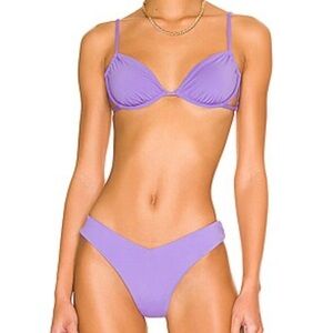 WeWoreWhat Lilac Purple V-Waist Bikini Set